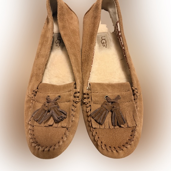UGG Shoes - UGG Tan Suede Loafers with Tassels
